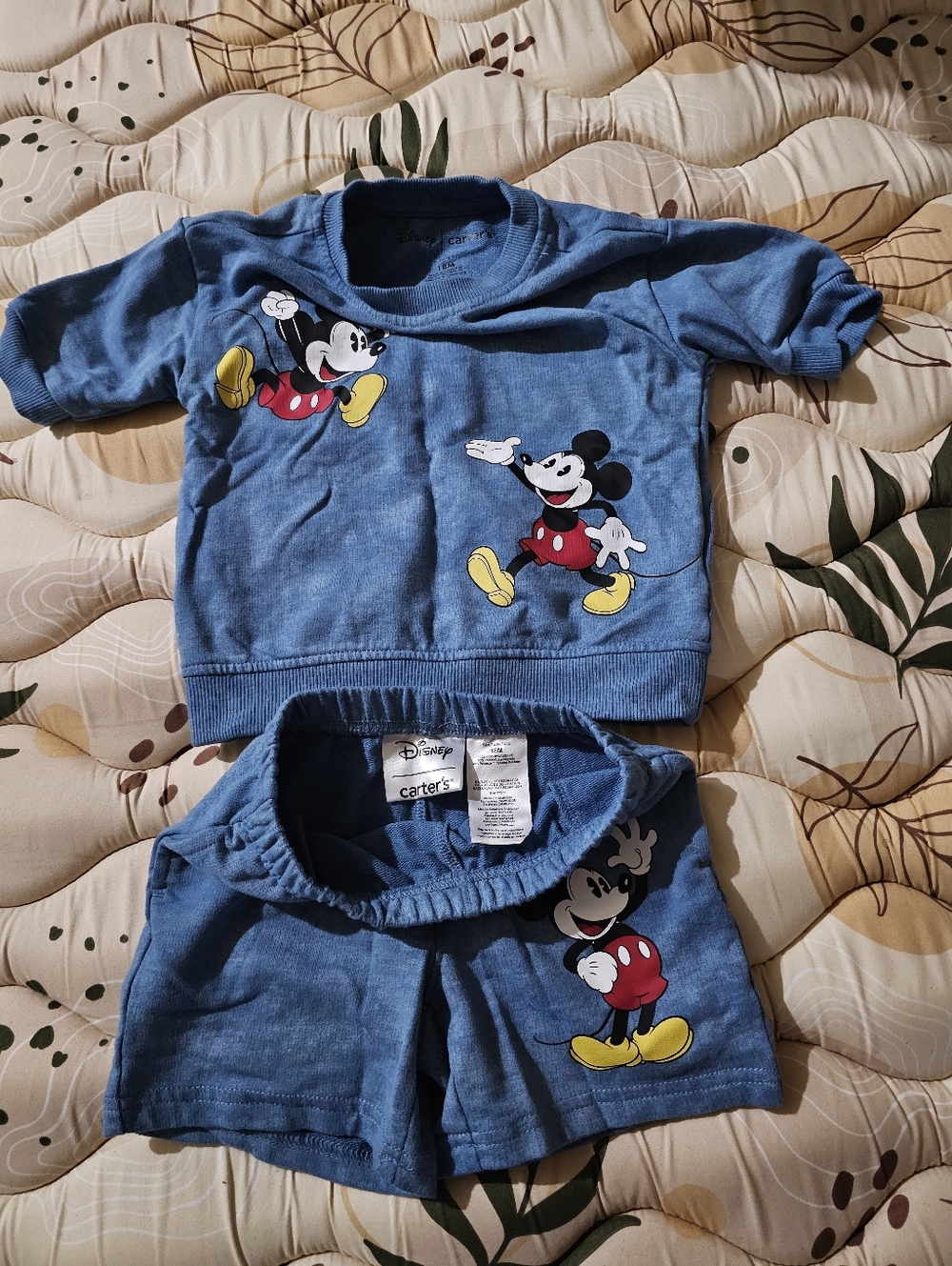 **SOLD**Disney for Carters Blue Mickey Mouse Shorts Set NEW